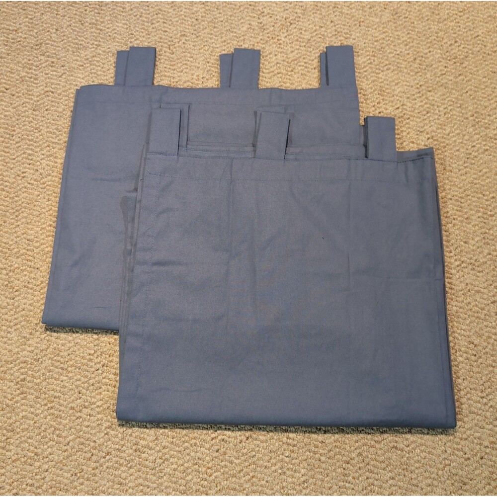 Vermont Country Store Tab Top Curtains Blue 68"x40" 2 Panels Cottage Farmhouse